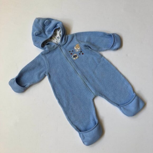 Williams Sonoma Other - William Sonoma Blue Fleece Boys Snowsuit/Jackey/Coat 0-3 months